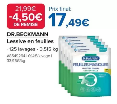 Dr. Beckmann - Lessive En Feuilles offre à 17,49€ sur Costco