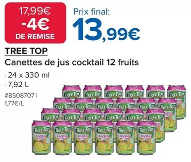 Tree Top - Canettes De Jus Cocktail 12 Fruits offre à 13,99€ sur Costco