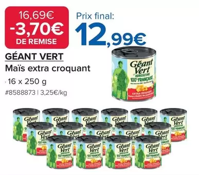 Géant Vert - Mais Extra Croquant offre à 12,99€ sur Costco
