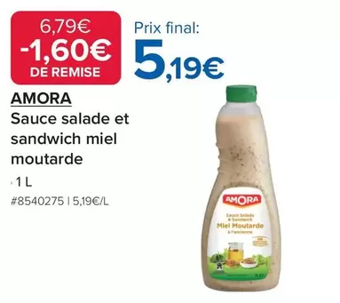 Amora - Sauce Salade Et Sandwich Miel Moutarde offre à 5,19€ sur Costco