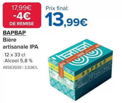 Bapbap - Bière Artisanale Ipa offre à 13,99€ sur Costco