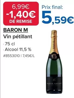 Baron M - Vin Pétillant offre à 5,59€ sur Costco