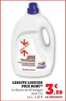 Prix Mini - Lessive Liquide offre à 3,59€ sur U Express