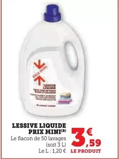 Prix Mini - Lessive Liquide offre à 3,59€ sur U Express