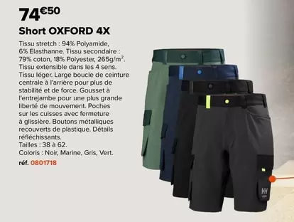 Oxford - Short  4x offre à 74,5€ sur Champion Direct