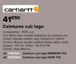 Carhartt - Ceintures Cuir Logo offre à 41,5€ sur Champion Direct