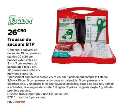 Trousse De Secours Btp offre à 26,5€ sur Champion Direct