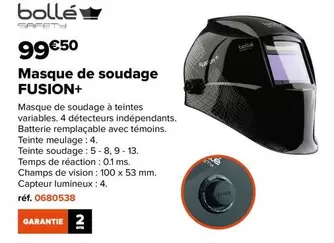 Safety - Masque De Soudage Fusion+ offre à 99,5€ sur Champion Direct