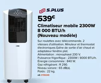 Climatiseur Mobile 2300w 8 000 Btu/h ( Nouveau Modèle) offre sur Champion Direct