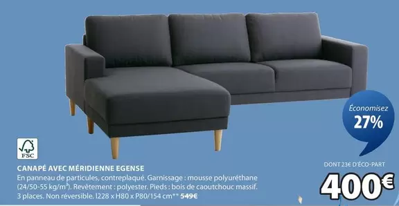 Canapé Avec Meridienne Gense offre à 400€ sur JYSK