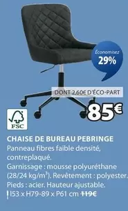 Chaise De Bureau Pebringe offre à 85€ sur JYSK