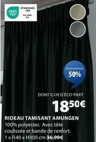 Rideau Tamisant Amungen offre à 18,5€ sur JYSK
