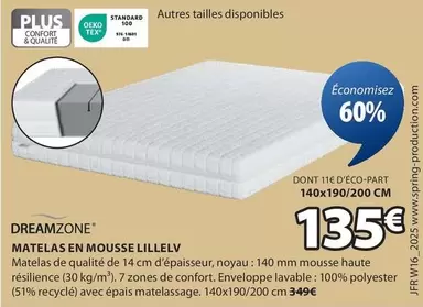 Matelas En Mousse Lillelv offre à 135€ sur JYSK