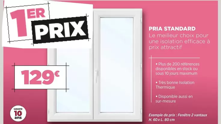 Pria Standard offre à 129€ sur Lapeyre