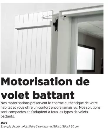 Motorisation De Volet Battant offre à 369€ sur Lapeyre