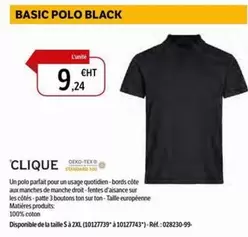 Basic Polo Black offre à 9,24€ sur DomPro
