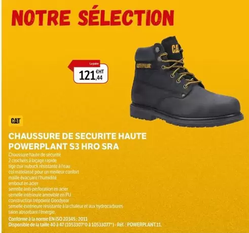Chaussure De Securite Haute Powerplant S3 Hro Sra offre à 121,44€ sur DomPro