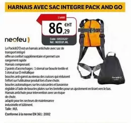 Harnais Avec Sac Integre Pack And Go offre à 86,29€ sur DomPro
