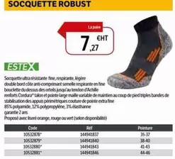 Estex - Socquette Robust offre à 7,27€ sur DomPro