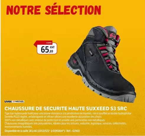 Chaussure De Securite Haute Suxxeed S3 Src offre à 65,69€ sur DomPro