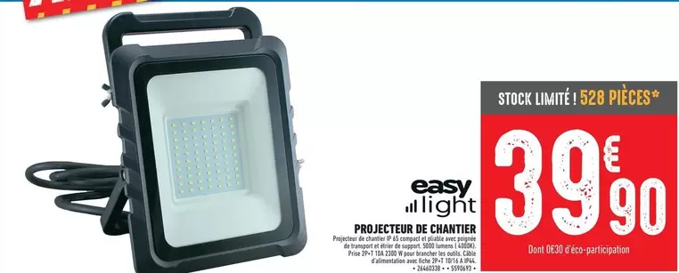 Easy Light - Projecteur De Chantier offre à 39,9€ sur Brico Cash