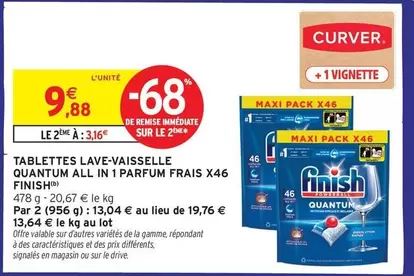 Curver - Tablettes Lave-vaisselle Quantum All In 1 Parfum Frais offre à 9,88€ sur Intermarché Hyper