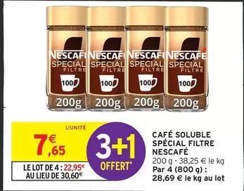Nescafé - Café Soluble Spécial Filtre offre à 7,65€ sur Intermarché Hyper