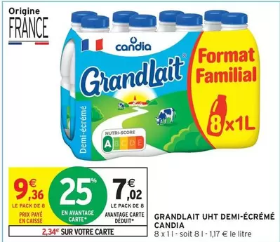 Candia - Grandlait Uht Demi-écrémé offre à 7,02€ sur Intermarché Hyper