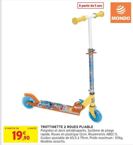 Trottinette 2 Roues Pliable offre à 19,9€ sur Intermarché Hyper