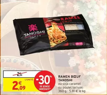 Tanoshi - Ramen Bœuf offre à 2,09€ sur Intermarché Hyper