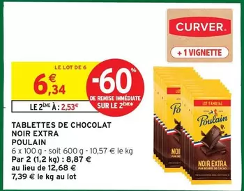 Curver - Tablettes De Chocolat Noir Extra offre à 6,34€ sur Intermarché Hyper