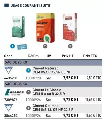 Vicat - Usage Courant (Suite) offre à 9,5€ sur Point P