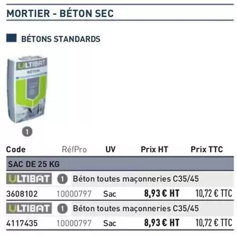 Mortier-Béton Sec offre à 10,72€ sur Point P