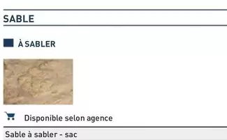 Sable  offre sur Point P