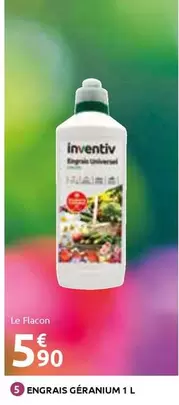 Inventiv - Engrais Géranium 1 L offre à 5,9€ sur Mr Bricolage