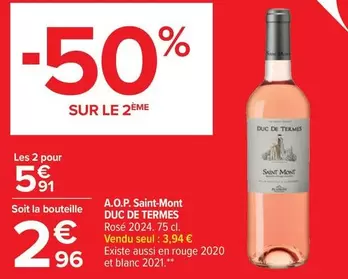 A.O.P. Saint-Mont offre à 3,94€ sur Carrefour City