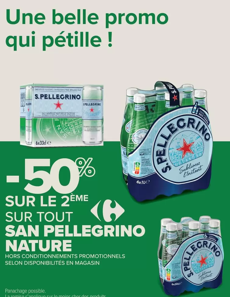 Promo - Sur Tout San Pellegrino Nature offre sur Carrefour City
