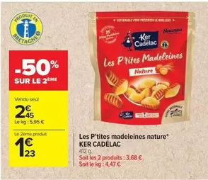 Les P'tites Madeleines Nature offre à 2,45€ sur Carrefour City
