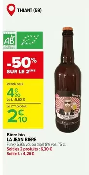 Bière Bio offre à 4,2€ sur Carrefour Market