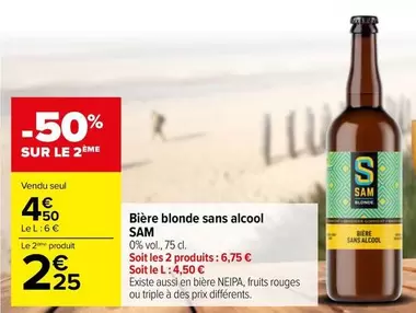 Bière Blonde Sans Alcool offre à 4,5€ sur Carrefour Market