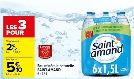 Saint Amand - Eau Minérale Naturelle offre à 2,52€ sur Carrefour Market