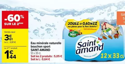 Saint Amand - Eau Minérale Naturelle Bouchon Sport offre à 3,61€ sur Carrefour Drive