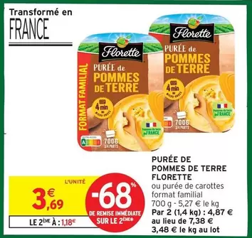 Florette - Purée De Pommes De Terre offre à 3,69€ sur Intermarché Express