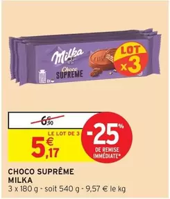 Milka - Choco Suprême offre à 5,17€ sur Intermarché Express