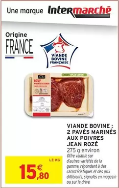 Viande Bovine: 2 Pavés Marinés Aux Poivres offre à 15,8€ sur Intermarché Express