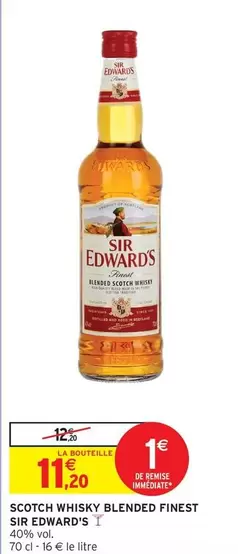 Sir Edward's - Scotch Whisky Blended Finest offre à 1,2€ sur Intermarché Express