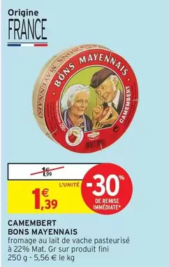 Bons Mayennais - Camembert offre à 1,39€ sur Intermarché Express