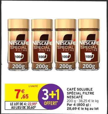 Nescafé - Café Soluble Spécial Filtre offre à 7,65€ sur Intermarché Contact