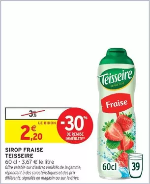 Sirop Fraise offre à 2,2€ sur Intermarché Contact