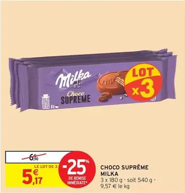 Milka - Choco Suprême offre à 5,17€ sur Intermarché Contact